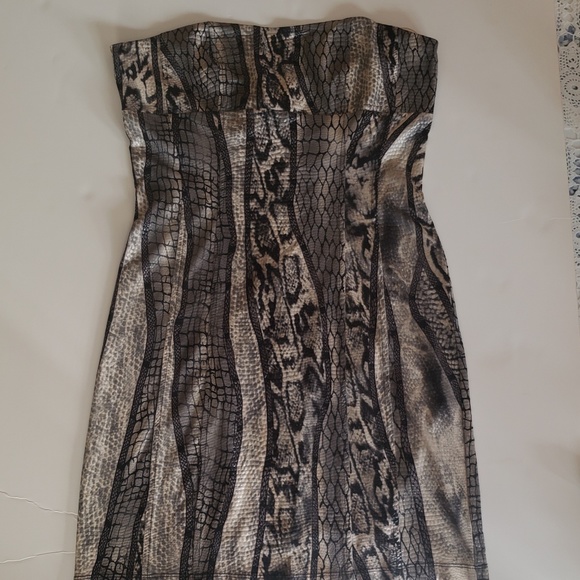 Snake Print Convertible Halter/Tube Top Dress - Picture 4 of 7